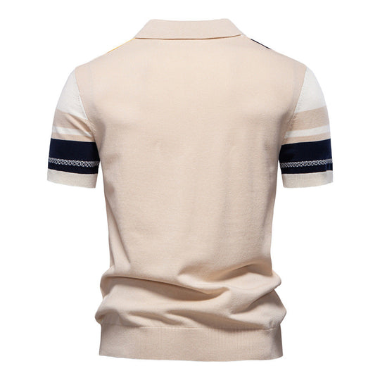 Herren stylisches Poloshirt mit modernen Farbstreifen