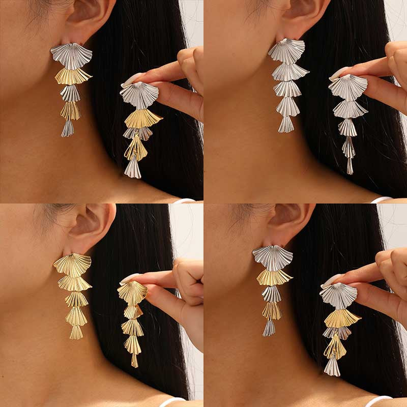 Damen Hängende Ohrringe im eleganten Ginkgo-Blatt-Design Shop Nory