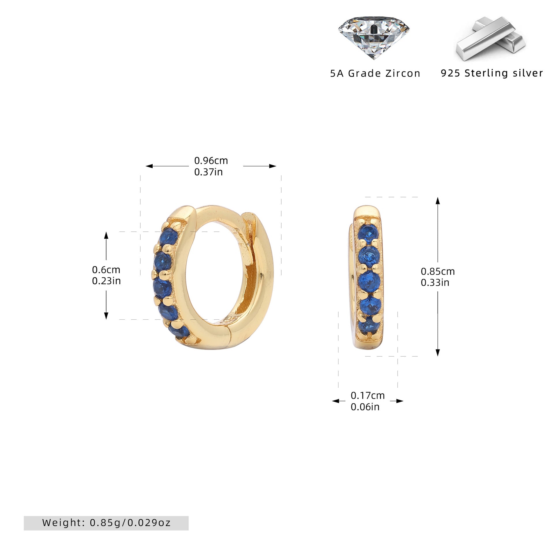 Damen Ohrstecker mit funkelnden Zirkonsteinen aus hochwertigem 925 Sterling Silber Shop Nory