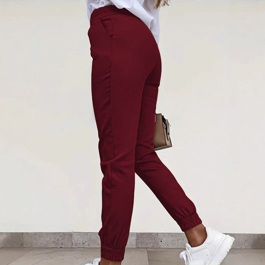 Damen bequeme Slim-Fit Chino-Hose