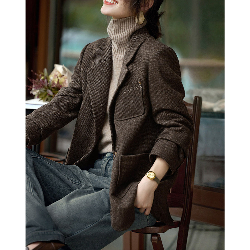 Damen Modern geschnittener Blazer mit strukturiertem Stoff Shop Nory