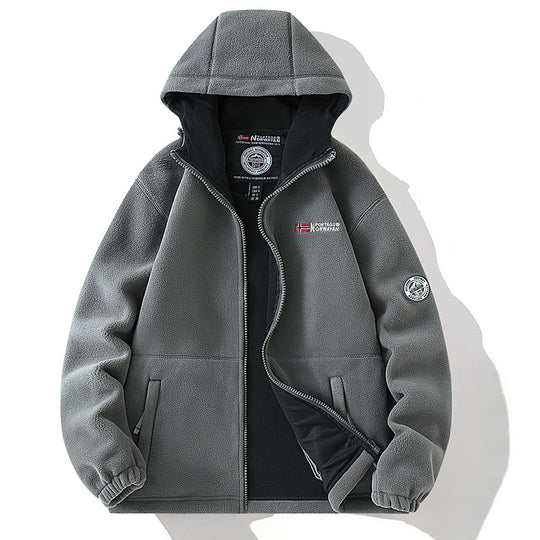 Damen Kapuzen-Fleecejacke mit Teddyfutter und durchgehendem Reißverschluss Shop Nory