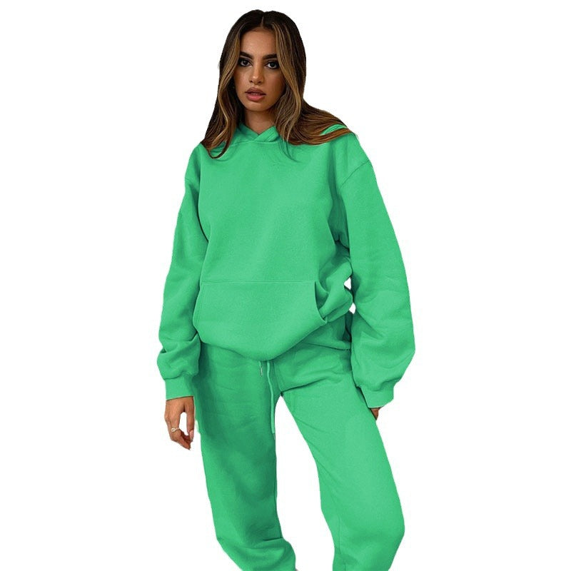 Damen nan lässiges Oversize-Kapuzenloungewear-Set mit fleecegefüttertem Hoodie und hochgeschnittener Jogginghose Shop Nory