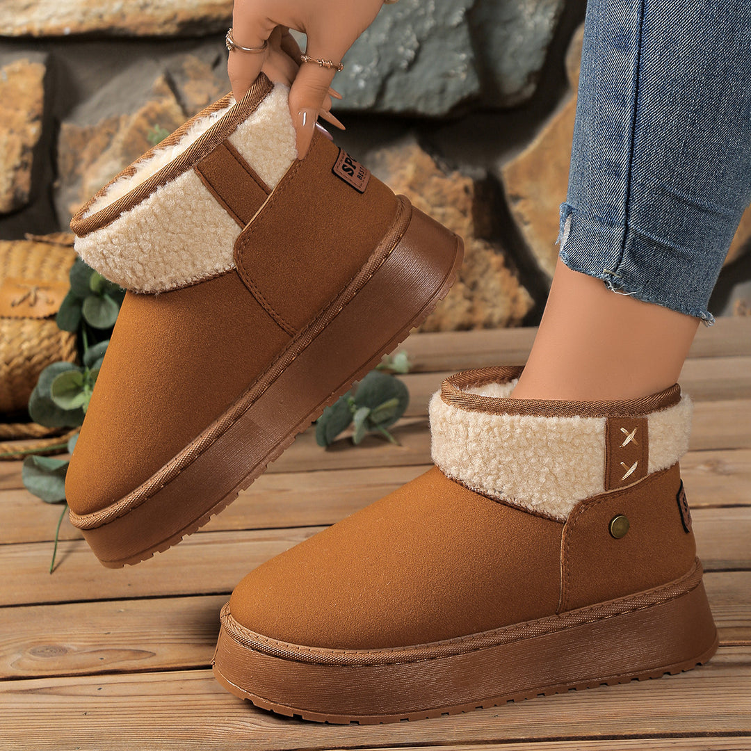 Damen Gefütterte Plateau‑Winterboots mit Teddyfutter und Slip‑On‑Schaft Shop Nory