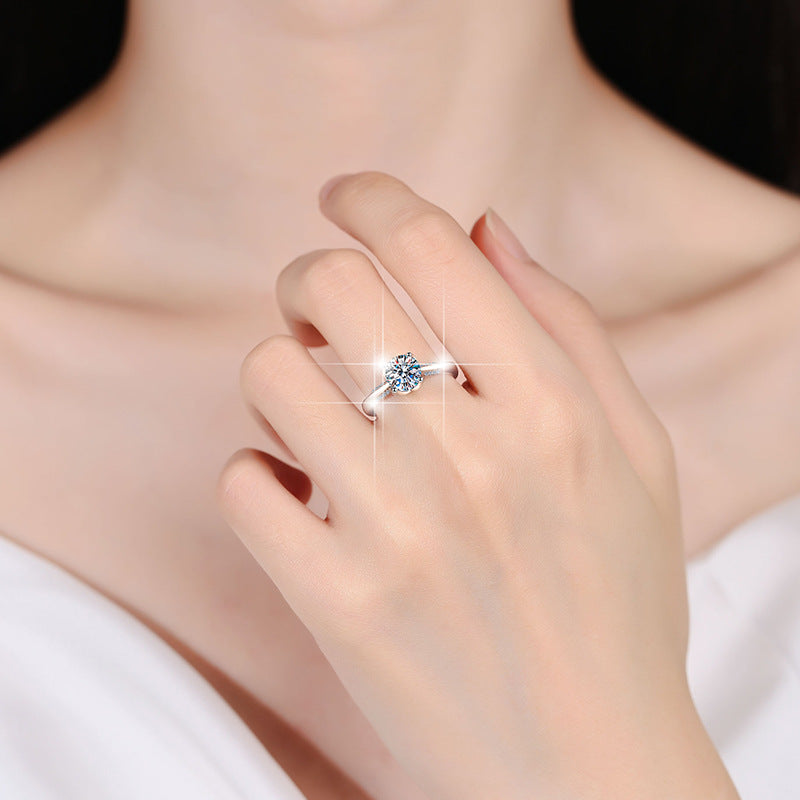 Damen Solitär ring mit strahlendem rosafarbenem Zirkonia und elegantem Besatz Shop Nory