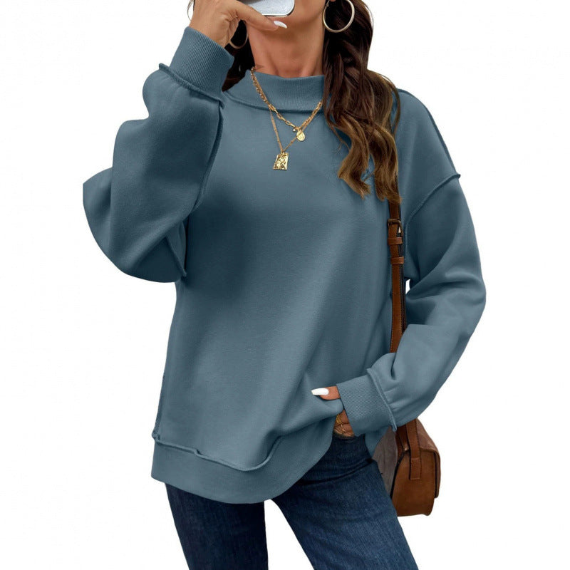 Damen Oversize-Sweatshirt mit Stehkragen, Raglanärmeln und Rippbündchen Shop Nory
