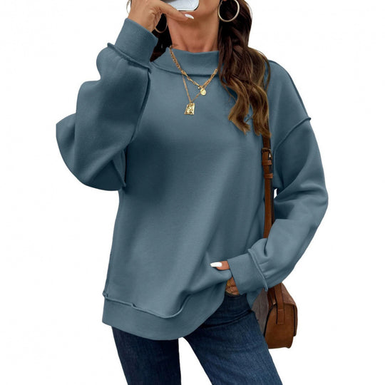 Damen Oversize-Sweatshirt mit Stehkragen, Raglanärmeln und Rippbündchen Shop Nory