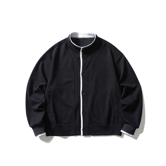Unisex Kurz geschnittene Boxy‑Blousonjacke mit Waffelstruktur, Stehkragen und kontrastpaspel Shop Nory