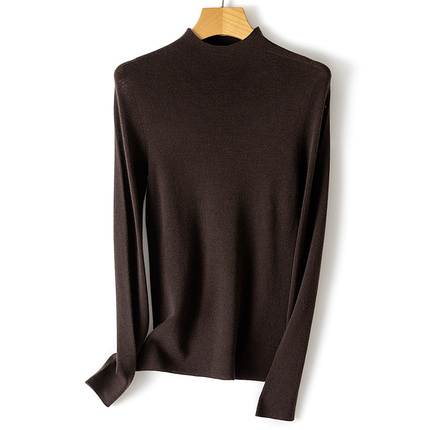 Damen Feiner Stretch-Feinstrickpullover mit halbem Stehkragen und schlanker Silhouette Shop Nory