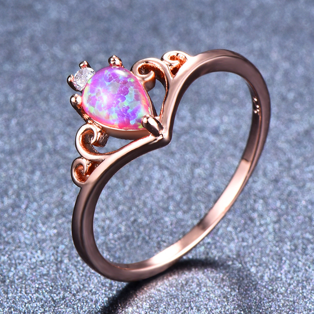 Damen Ring mit filigranem Design und schimmerndem Opal Shop Nory