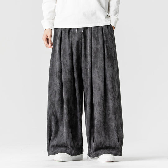Herren Weite Cord-Loungehose mit Kellerfalten, elastischem Bund und Ballonbeinschnitt Shop Nory