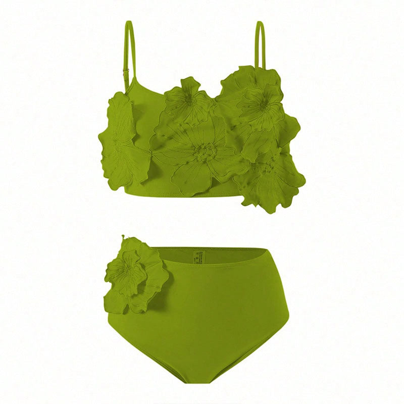 Damen Bikini-Set mit Blumenapplikationen