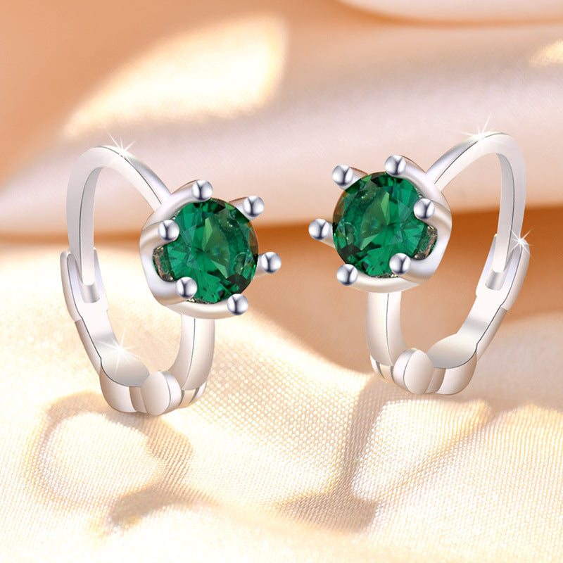 Damen elegante Funktionsohrringe mit grünem Kristallanhänger Shop Nory