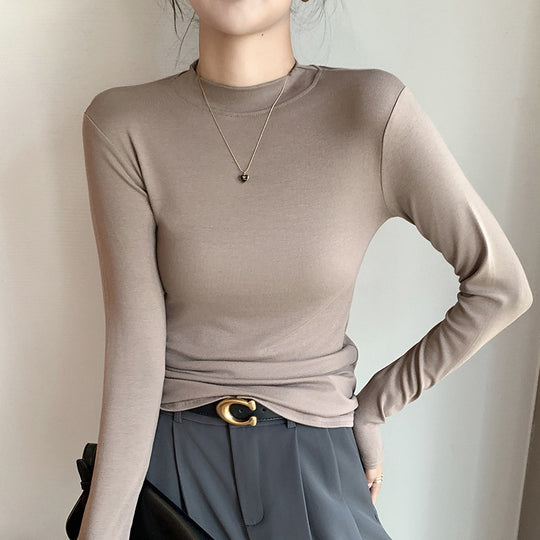 Damen Elegantes Langarmshirt mit hochgeschlossenem Kragen Shop Nory