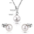 Damen Schmuckset mit Edelstahlkette und Perlenanhänger Shop Nory