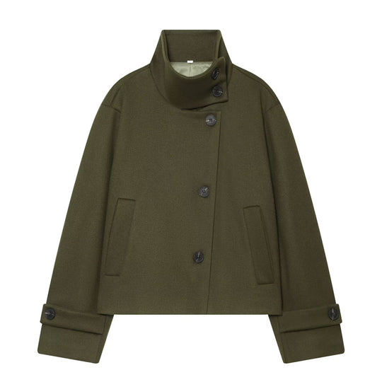 Damen Kurz-Capejacke aus Wollmix mit hohem Rollkragen und Manschetten-Detail Shop Nory