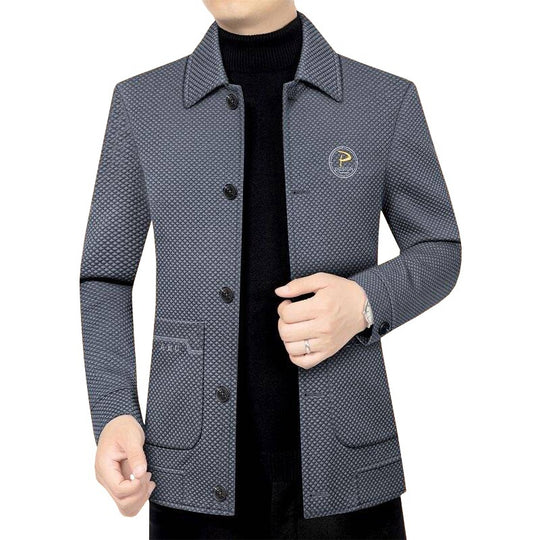 Herren Strukturierte Übergangsjacke mit Reverskragen und aufgesetzten Taschen Shop Nory