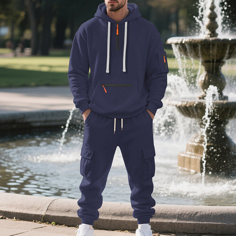 Herren nan Urbaner Cargo-Jogginganzug mit Kapuzenhoodie und Reißverschlusstaschen Shop Nory