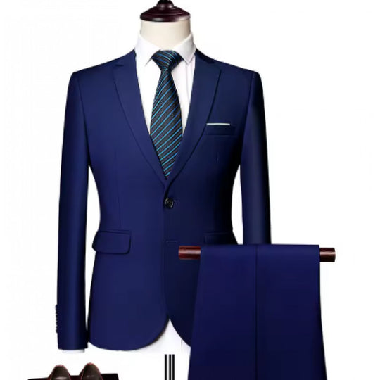 Herren Taillierter Zweiteiler-Anzug mit schmalem Revers und Ein-Knopf-Verschluss Shop Nory