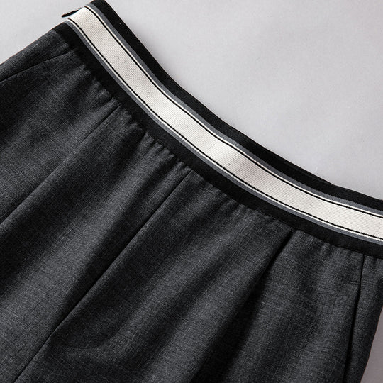 Damen Weite Anzughose mit sportivem Gummibund und Bundfalten Shop Nory