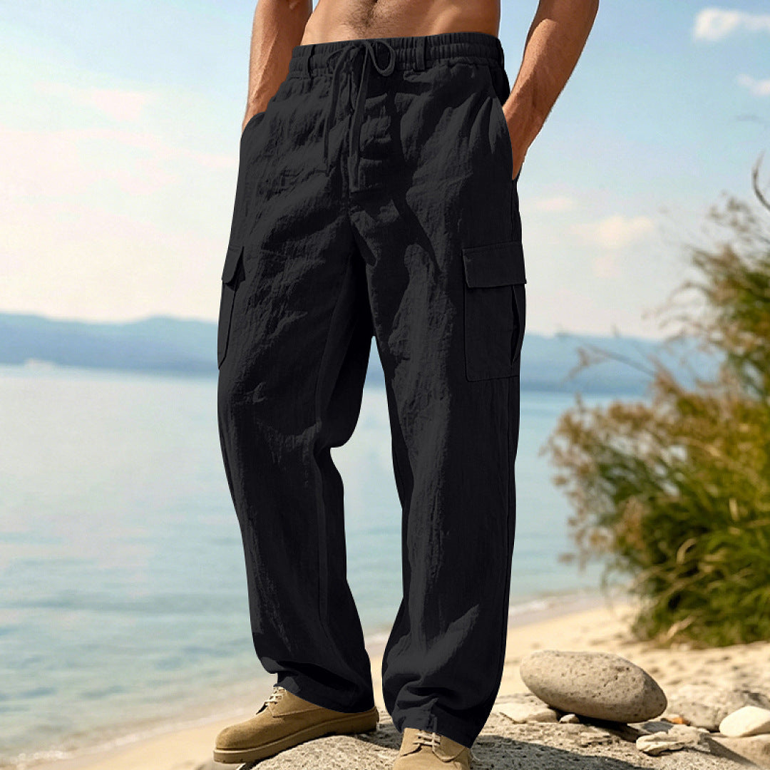 Herren Cargo-Hose mit Kordelzug, weitem Schnitt und aufgesetzten Taschen Shop Nory