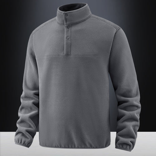 Herren Fleece-Pullover mit Stehkragen und Druckknopf-Leiste für wärmende Zwischenschicht Shop Nory