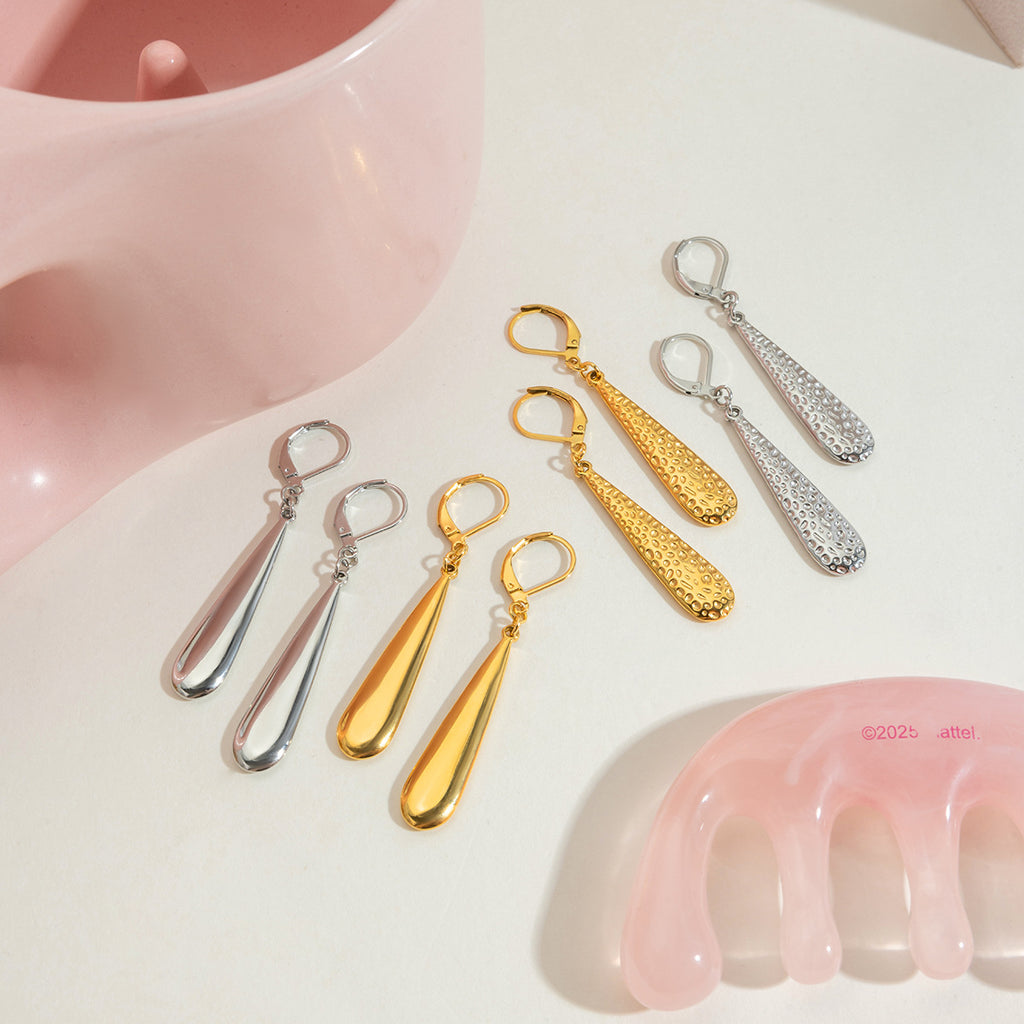 Damen Ohrhänger mit elegantem Tropfen-Design aus hypoallergenem Edelstahl Shop Nory