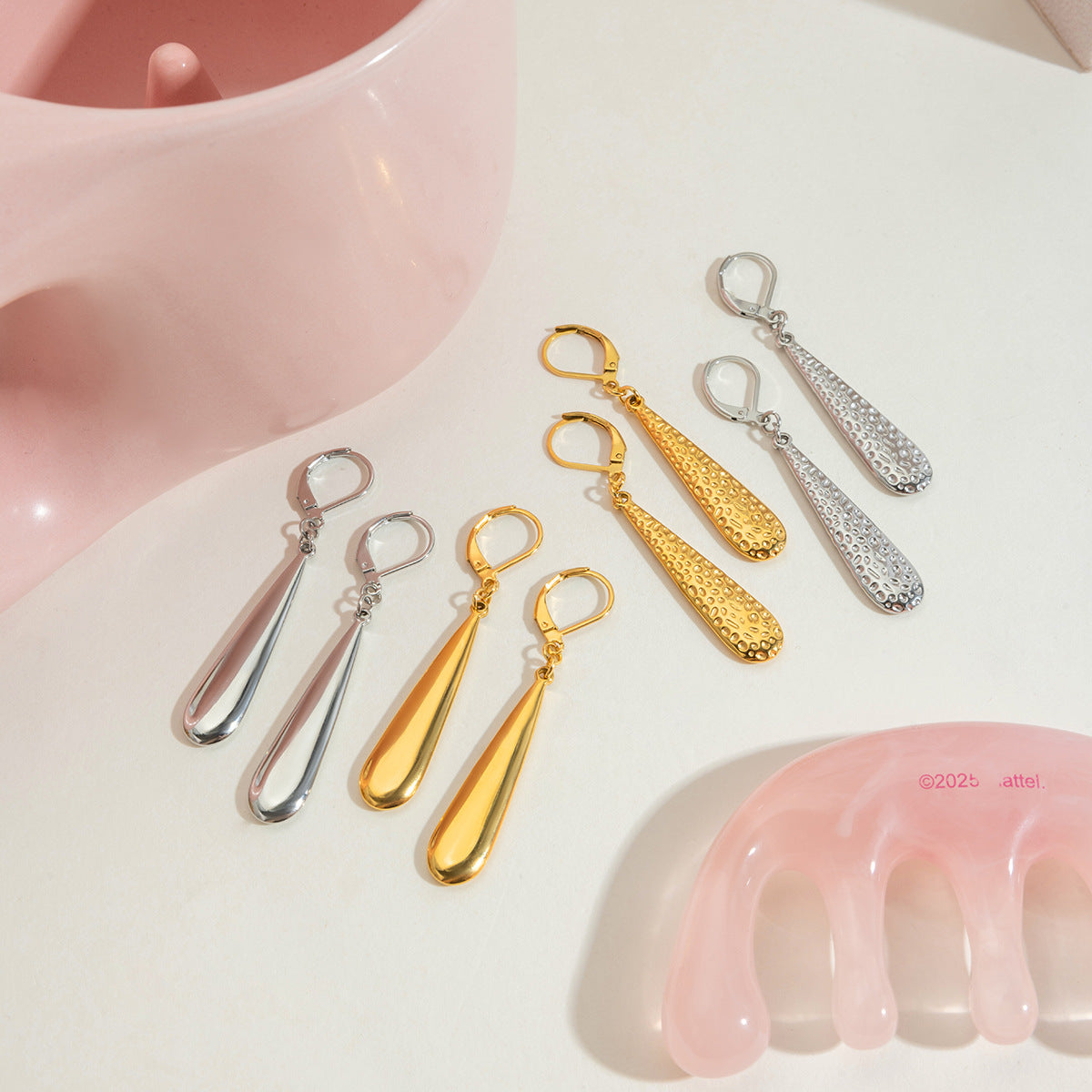 Damen Ohrhänger mit elegantem Tropfen-Design aus hypoallergenem Edelstahl Shop Nory