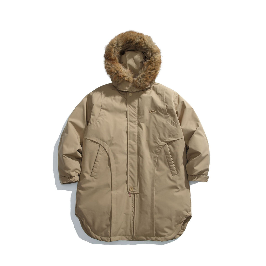 Herren Gefütterter Winterparka mit abnehmbarer Kunstfellkapuze Shop Nory