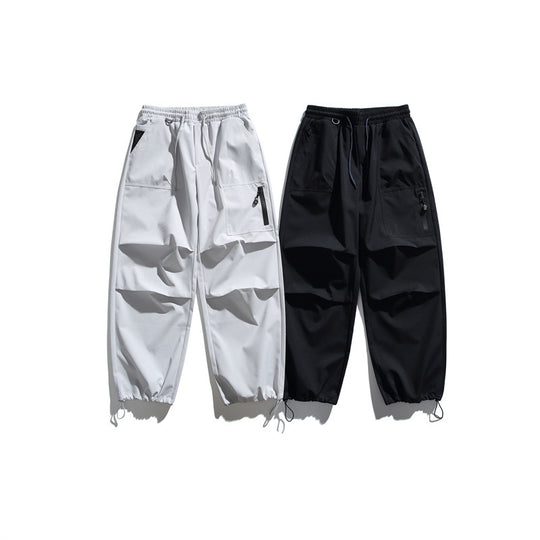 Unisex Technische Cargo-Joggerhose mit elastischem Bund, Reißverschlusstasche und Kordelzug Shop Nory