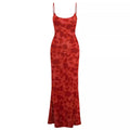 Damen Maxikleid mit Spaghetti-Trägern und elegantem Fließschnitt