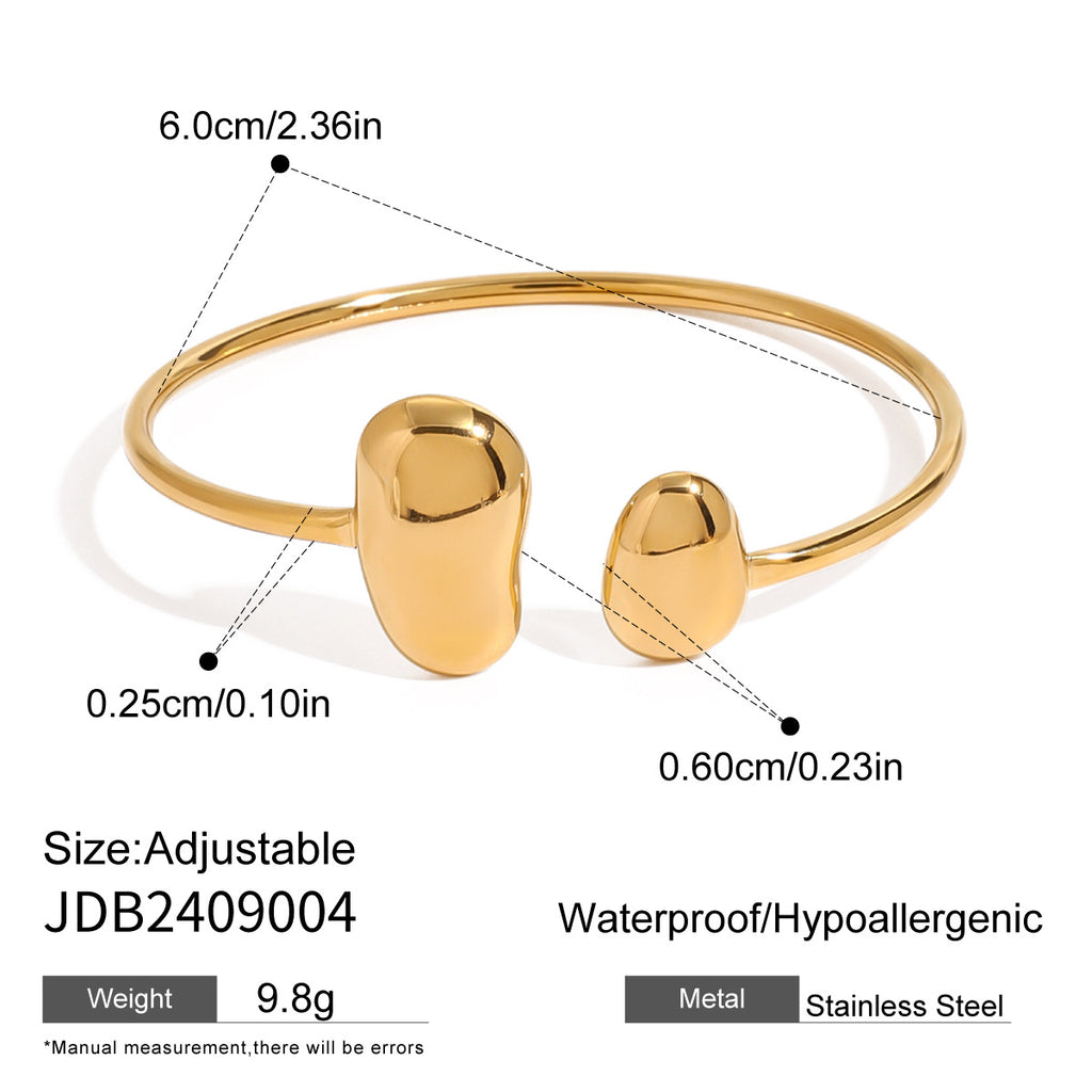 Damen eleganter offener Armreif aus hypoallergenem Edelstahl Shop Nory