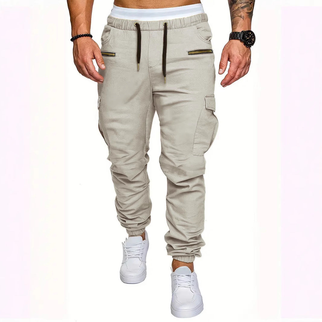 Herren Cargo-Jogginghose mit elastischem Bund und praktischen Reißverschlusstaschen
