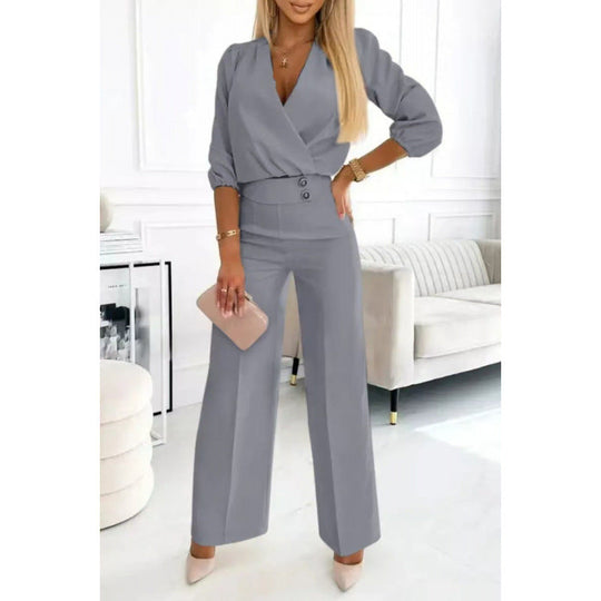 Damen elegantes Jumpsuit mit weiten Beinen