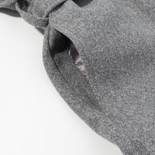 Damen Langmantel mit Bindegürtel und hohem Stehkragen aus Wollmix Shop Nory