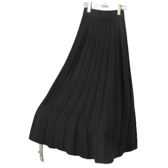 Damen Plissierter Maxirock mit grafischem Zopfmuster Shop Nory