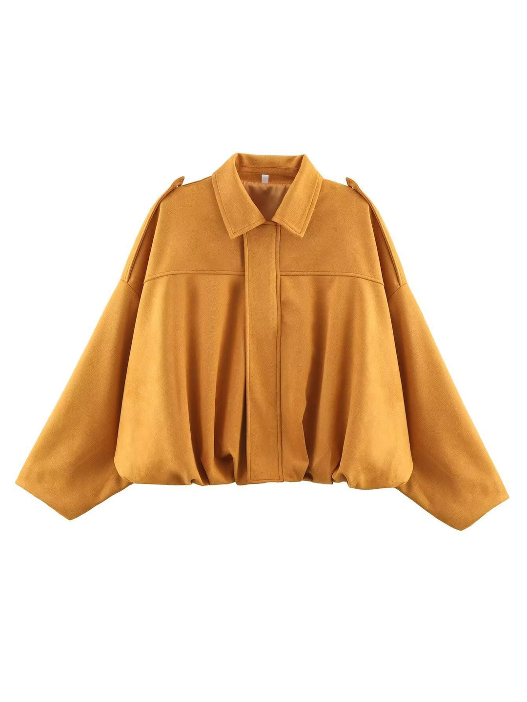 Damen lockere Cropped Jacke aus Wildlederimitat