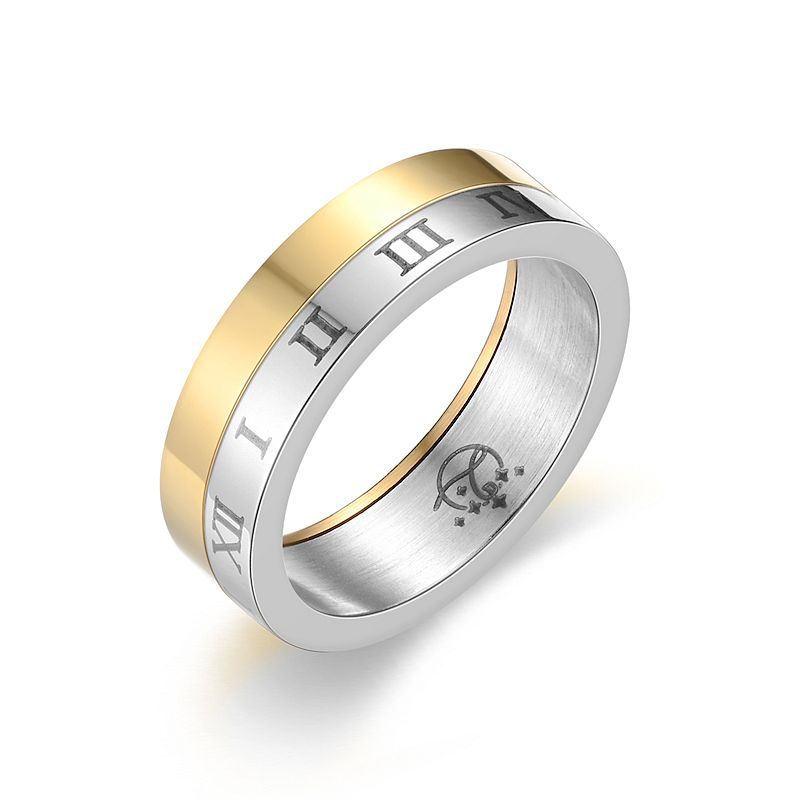 Herren Ring mit elegantem Drehmechanismus und kunstvoller römischer Zifferngravur Shop Nory