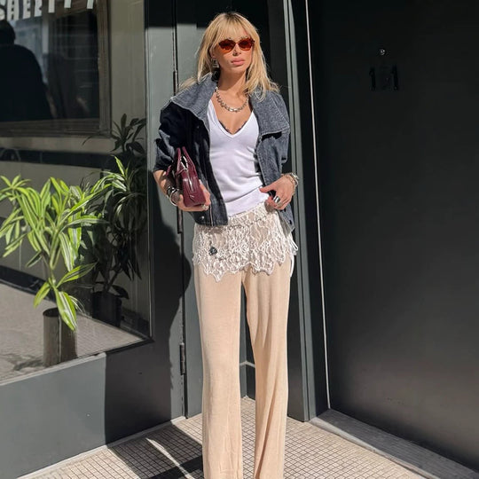 Damen Kurz geschnittene Jeansjacke in Stonewash-Optik mit Oversize-Kragen und Reißverschluss Shop Nory