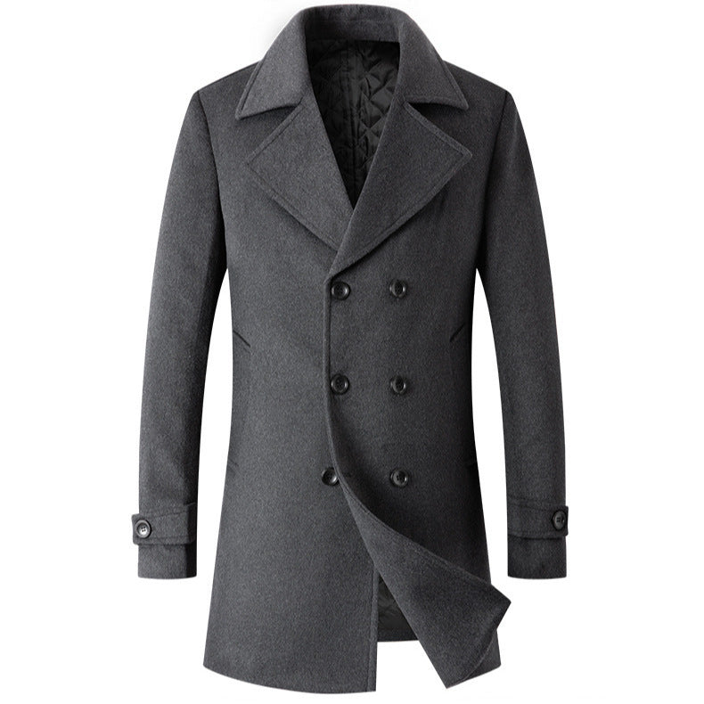 Herren Eleganter Doppelreiher-Mantel mit taillierter Schnittführung und gesteppter Innenfütterung Shop Nory