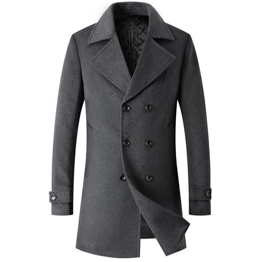 Herren Eleganter Doppelreiher-Mantel mit taillierter Schnittführung und gesteppter Innenfütterung Shop Nory
