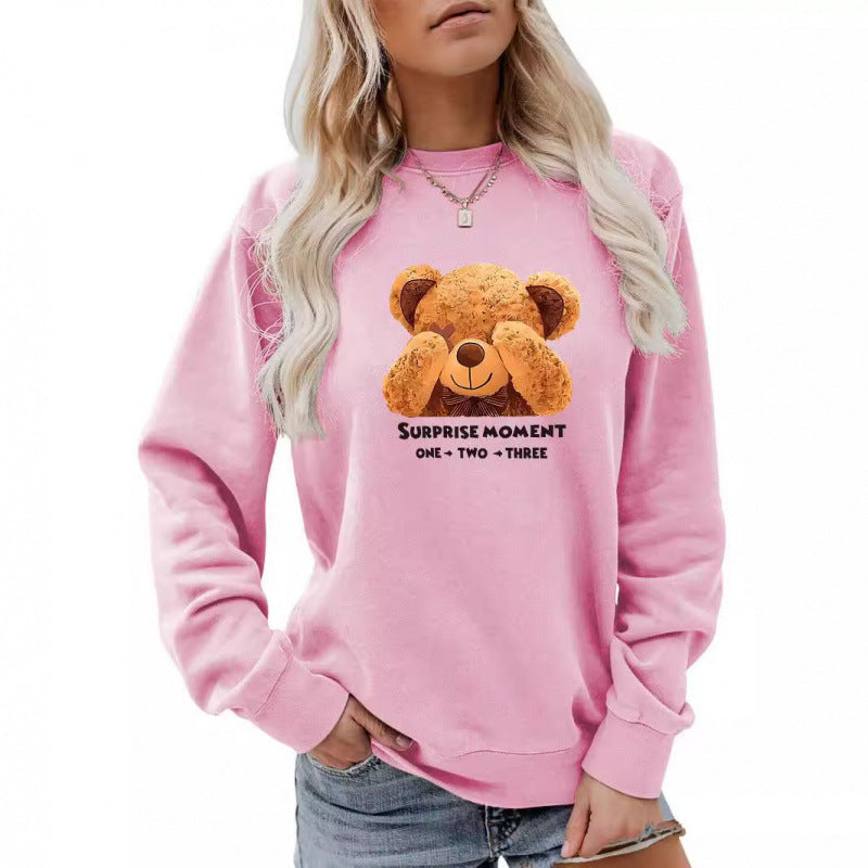 Damen Freizeitpullover mit süßem Bärenmotiv