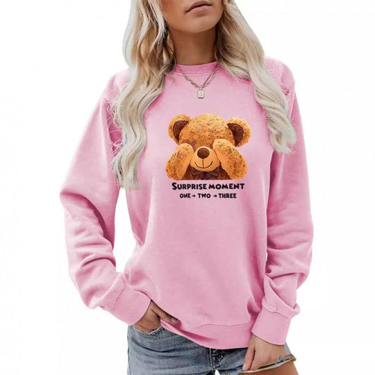 Damen Freizeitpullover mit süßem Bärenmotiv