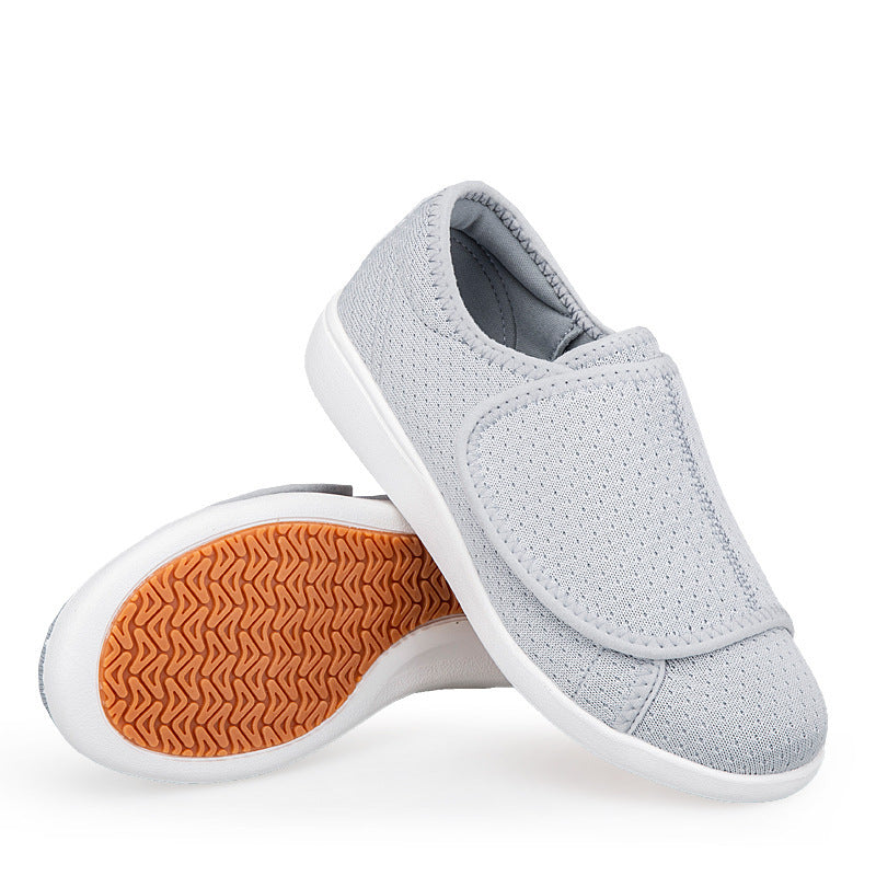 Herren nan orthopädischer Pantoffel mit verstellbarem Klettverschluss, atmungsaktivem Mesh und stoßdämpfender Schaumstoffsohle