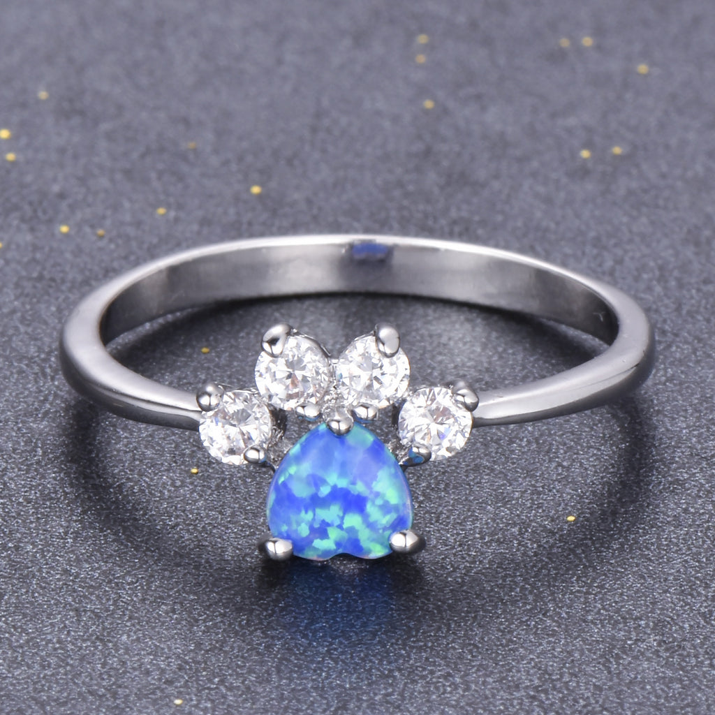 Damen Ring mit hochwertigem opalisierendem Stein und funkelnden Zirkonia-Shop Nory