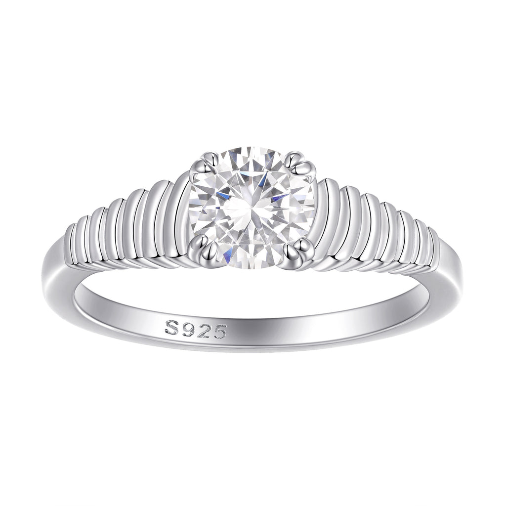Damen Verlobungsring mit ovalem Hauptstein und filigraner Zirkonia-Verzierung Shop Nory
