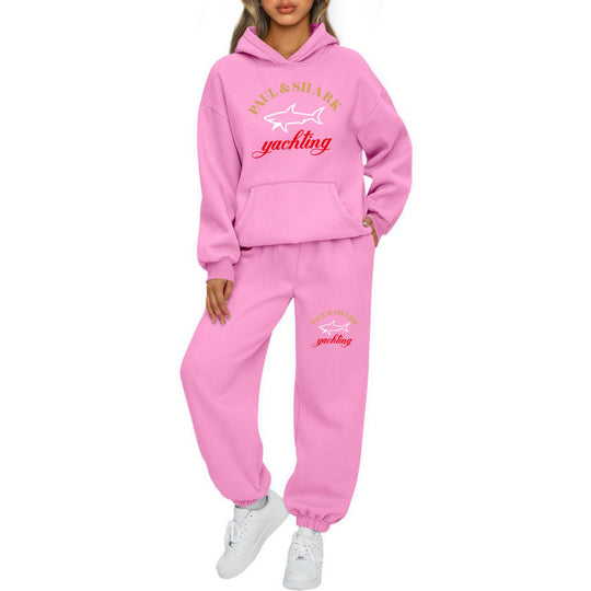 Damen oversized Hoodie und Jogginghose Set mit Kapuze Kängurutasche und gerippten Bündchen Shop Nory