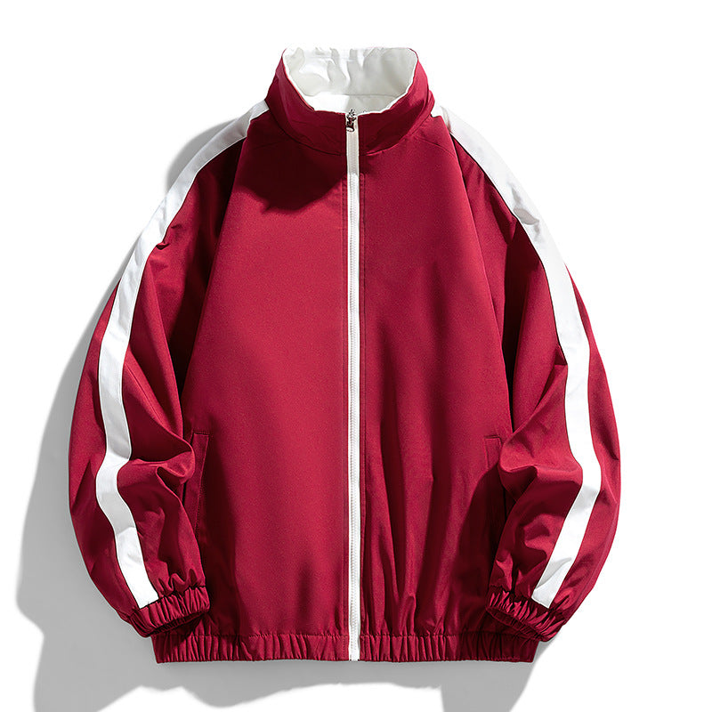 Damen Leichte Oversize-Trainingsjacke mit Stehkragen, Kontraststreifen und elastischem Saum Shop Nory
