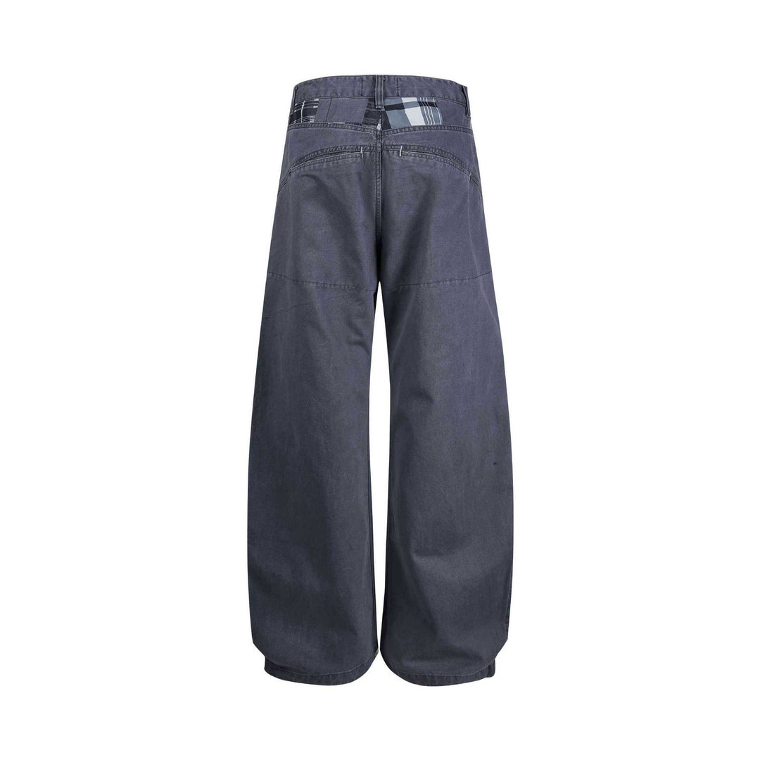 Damen weite knöchellange Hose mit hoher Taille aus Baumwoll-Denim Shop Nory