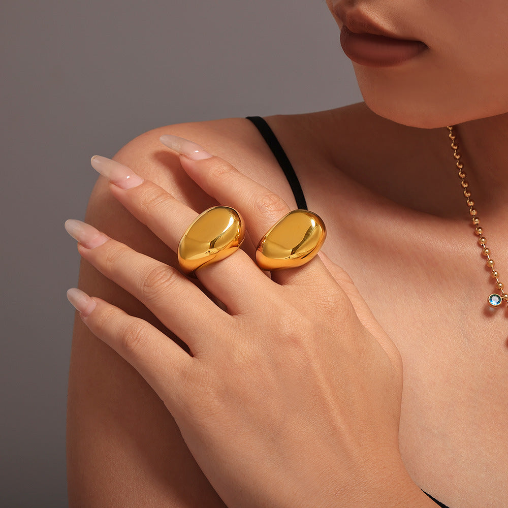 Damen Modischer Ring im modernen Design aus Edelstahl Shop Nory
